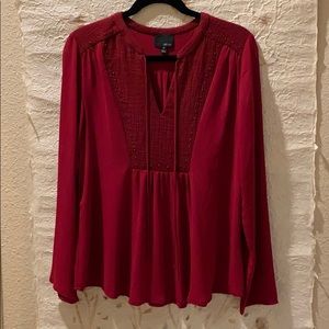 Greylin red long sleeve top